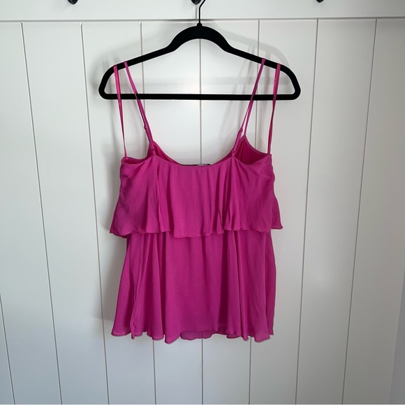 BCBG tiered magenta ruffle tank - Picture 7 of 12